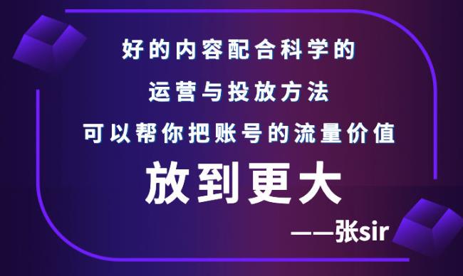 【副业项目3305期】（怎么投dou+快速涨粉）张sir账号流量增长课，让你的流量更精准-聚英社副业网