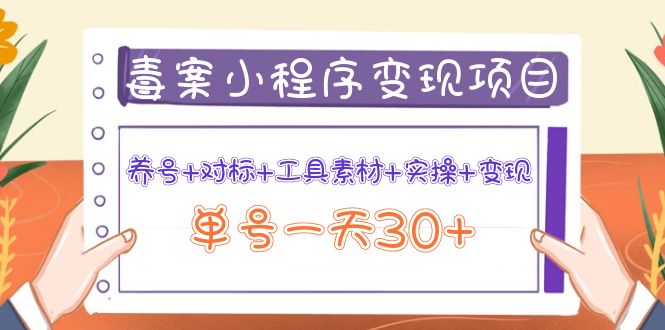 【副业项目4214期】图文案小程序变现项目：养号+对标+工具素材+实操+变现，单号一天30+-聚英社副业网