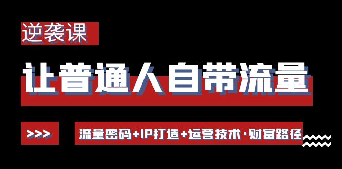 【副业项目4534期】让普通人自带流量的逆袭课：流量密码+IP打造+运营技术·财富路径-聚英社副业网