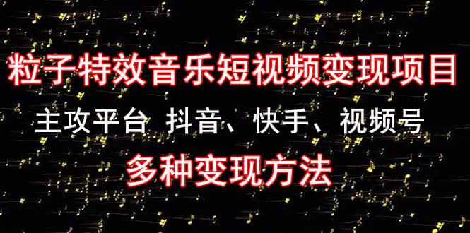 【副业项目4821期】《粒子特效音乐短视频变现项目》主攻平台 抖音、快手、视频号 多种变现方法-聚英社副业网