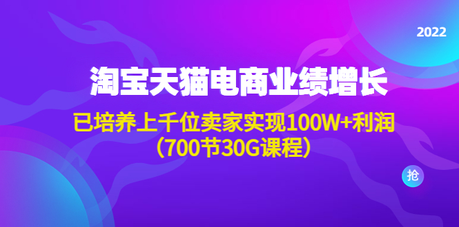 【副业项目4675期】淘系天猫电商业绩增长：已培养上千位卖家实现100W+利润（700节30G课程）-聚英社副业网