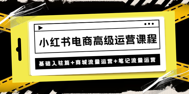 【副业项目4879期】小红书电商高级运营课程：基础入驻篇+商城流量运营+笔记流量运营-聚英社副业网