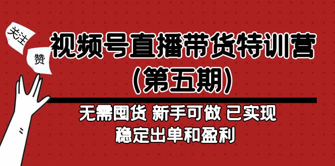 【副业项目5139期】视频号直播带货特训营（第五期）无需囤货 新手可做 已实现稳定出单和盈利-聚英社副业网