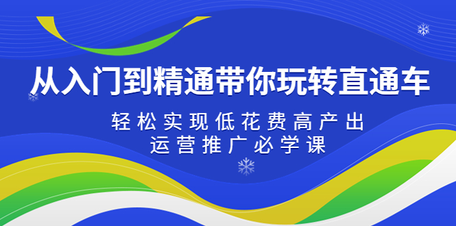 【副业项目5274期】从入门到精通带你玩转直通车：轻松实现低花费高产出，35节运营推广必学课-聚英社副业网