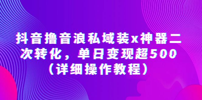 【副业项目6229期】抖音撸音浪私域装x神器二次转化，单日变现超500（详细操作教程）-聚英社副业网