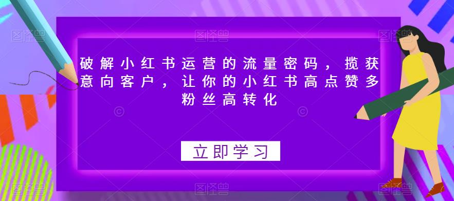 【副业项目6608期】破解小红书运营的流量密码，揽获意向客户，让你的小红书高点赞多粉丝高转化-聚英社副业网