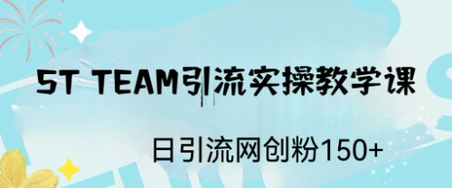 【副业项目6745期】ST TEAM引流实操课，日引流网创粉100+-聚英社副业网