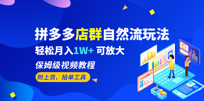 【副业项目6696期】拼多多店群自然流玩法，轻松月入1W+ 保姆级视频教程（附上货、拍单工具）-聚英社副业网