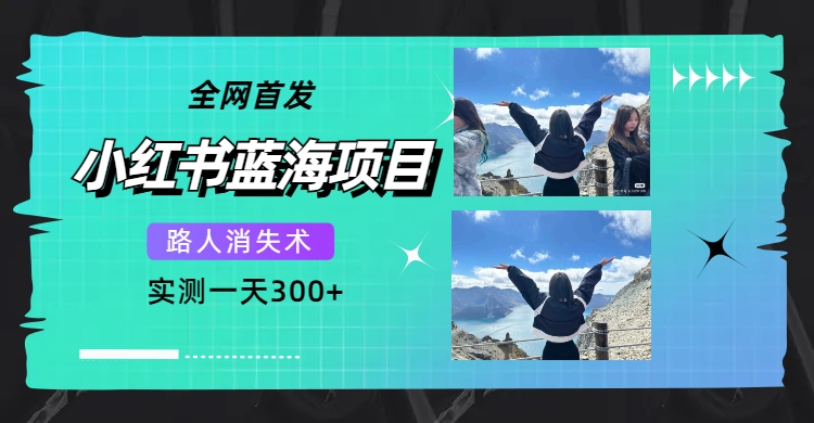 【副业项目7750期】全网首发，小红书蓝海项目，路人消失术，实测一天300+（教程+工具）-聚英社副业网