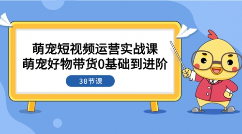 【副业项目8175期】萌宠·短视频运营实战课：萌宠好物带货0基础到进阶（38节课）-聚英社副业网