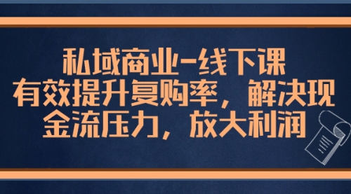 【副业项目8578期】私域商业-线下课，有效提升复购率，解决现金流压力，放大利润-聚英社副业网