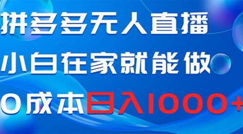 【副业项目8603期】拼多多无人直播，小白在家就能做，0成本日入1000+-聚英社副业网