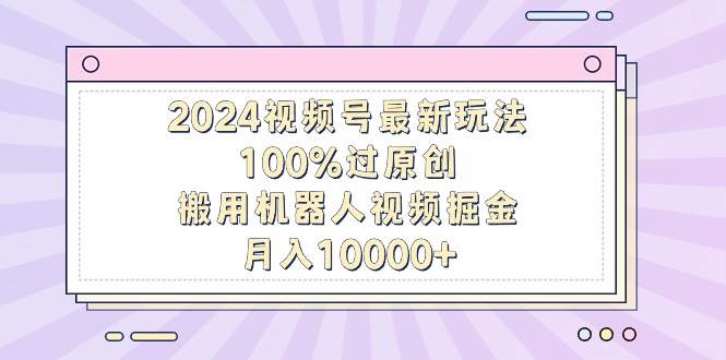 2024视频号最新玩法，100%过原创，搬用机器人视频掘金，月入10000+-聚英社副业网