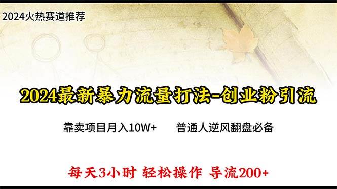 2024年最新暴力流量打法，每日导入300+，靠卖项目月入10W+-聚英社副业网