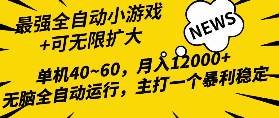 2024最新全网独家小游戏全自动，单机40~60,稳定躺赚，小白都能月入过万-聚英社副业网