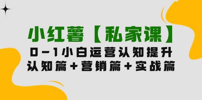 小红薯【私家课】0-1玩赚小红书内容营销，认知篇+营销篇+实战篇（11节课）-聚英社副业网