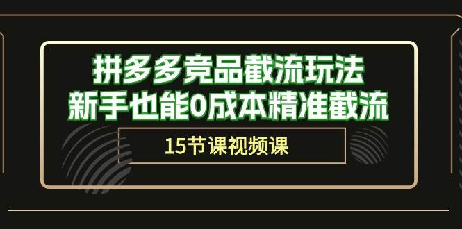 拼多多竞品截流玩法，新手也能0成本精准截流（15节课）-聚英社副业网