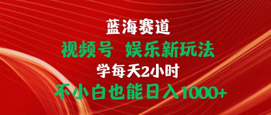 蓝海赛道视频号 娱乐新玩法每天2小时小白也能日入1000+-聚英社副业网